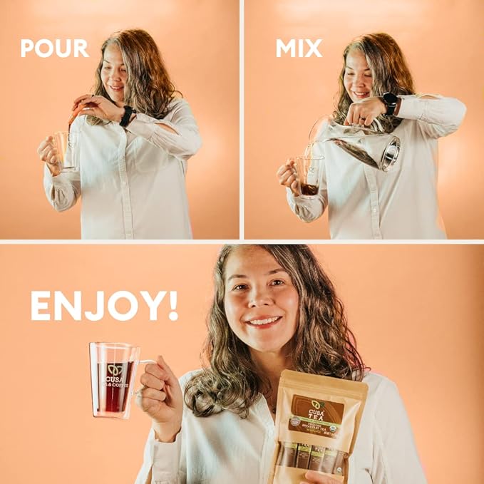 Cusa Tea &amp Coffee | Premium Instant English Breakfast Tea With Real Fruit &amp Spices | Organic Leaves Drink Mix Packets | Hot or Iced Tea (30 Single Servings)