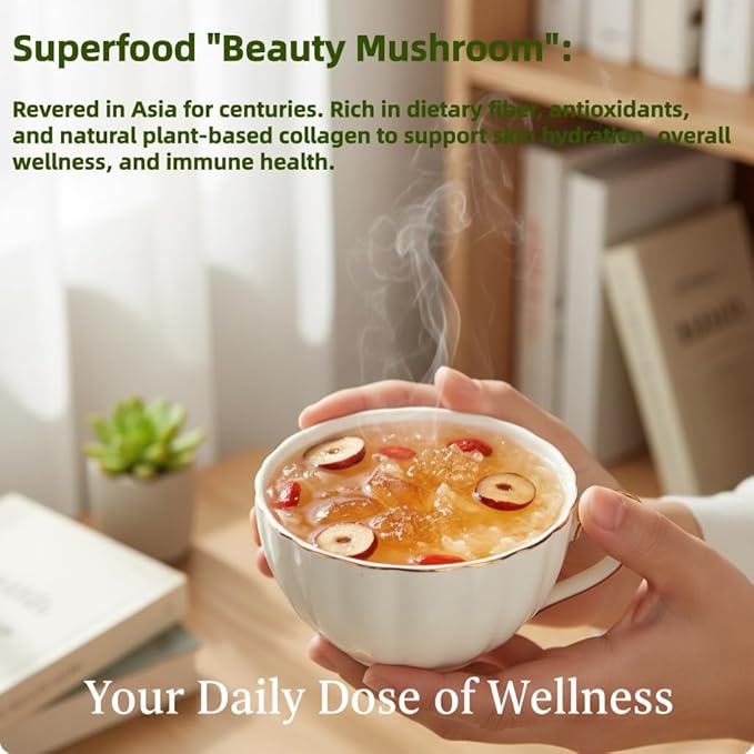 Freeze-Dried Red Date Snow Fungus Soup with Longan Instant White Fungus 100% Natural Vegan Low Fat 15 Packs