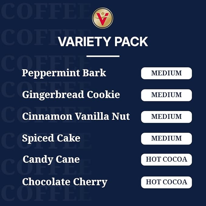 Victor Allen's Coffee Holiday Favorites Coffee &amp Hot Cocoa Variety Pack 96 Count Single Serve Cups &amp Coffee Pods for Keurig K-Cup Brewers