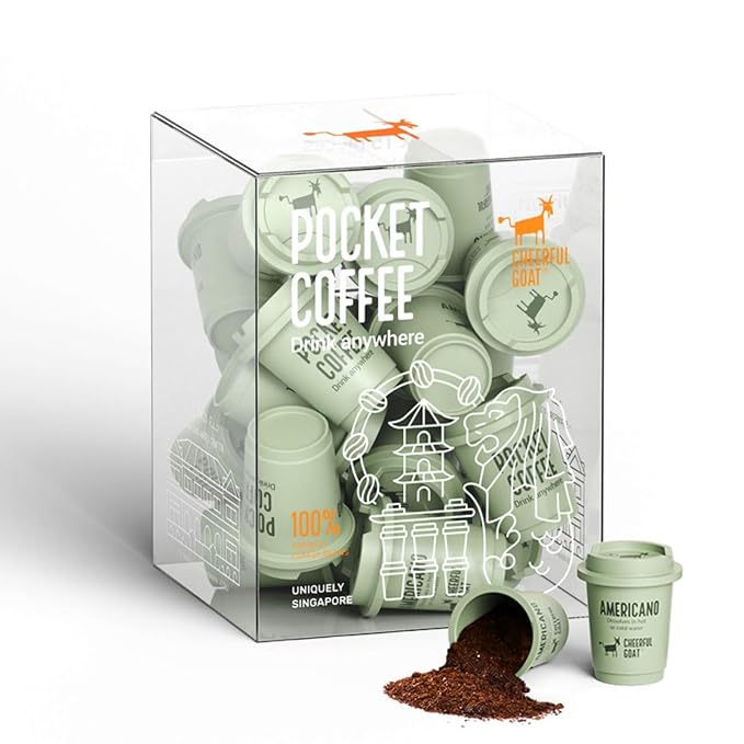 CheerfulGoat Instant Cold Brew Coffee – Speciality Javy Coffee Extract 100% Arabica Freeze-Dried No Sugar No Additives Low Acid Healthy for Iced &amp Hot Coffee Singapore Coffee 15 Servings