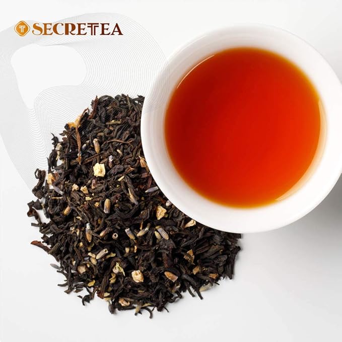 Organic Lavender Earl Grey Loose Leaf Black Tea | 12 OZ Loose Leaf Bulk Pack (150+ Cups) | NATURAL ANTIOXIDANTS | 100% Real ingredients |By T SECRETEA Lullaby