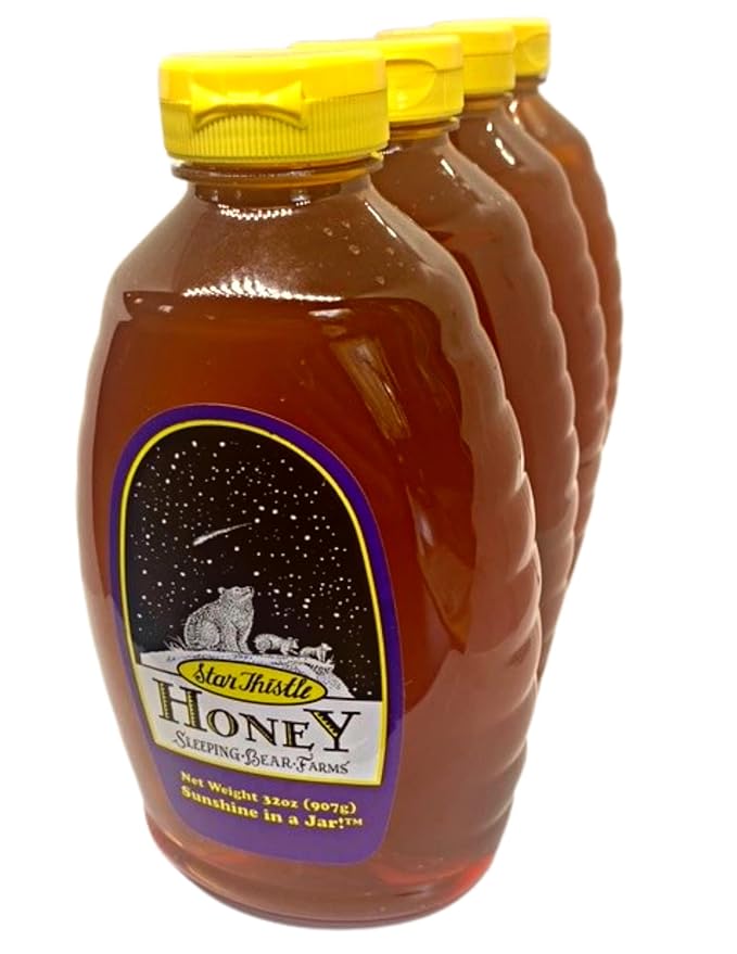 Star Thistle Honey 32oz. Bottle - Case of 12 Bulk Wholesale Honey Unpasteurized Unblended No Additives Pure Michigan Honey
