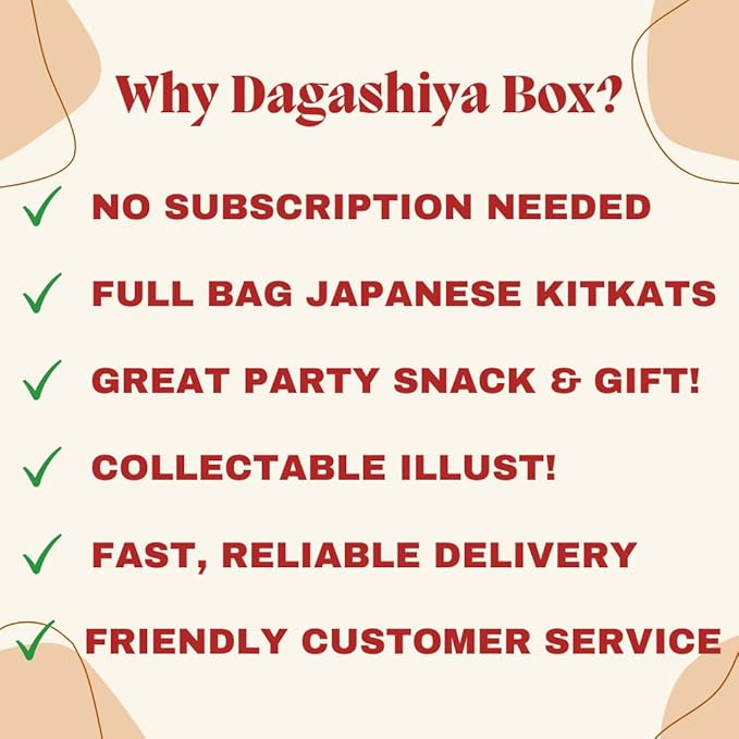 DagashiyaBox Japanese Treats Snacks Assortment Box with 70~80 Bars pcs of KitKat 8 bags Sweet Dagashi Box for Kids and Adults Fun Birthday Gift