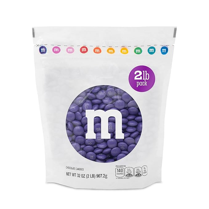 M&ampM'S Purple Milk Chocolate Candy 2lbs Bulk for Parties Gifts Desserts DIY Decorations