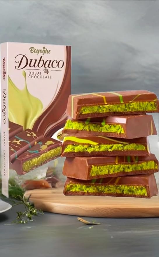 Beyoğlu Dubaco Dubai Chocolate Milk Chocolate with Kadayif and Pistachio Cream Filling 2- Bars