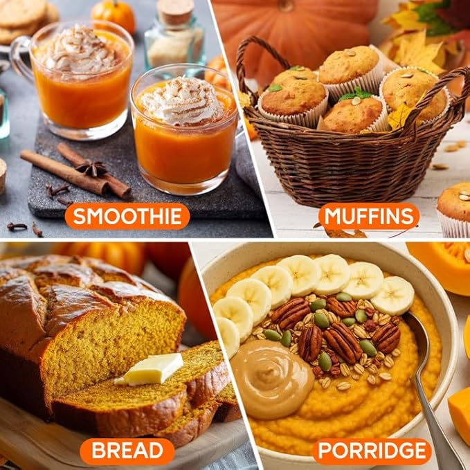 21OZ Natural Canned Pumpkin Powder - 100% Pure Vegetable Powder No Added Sugar &amp High in Fibre Pumpkin for Juice Smoothie Baking Pie Soup