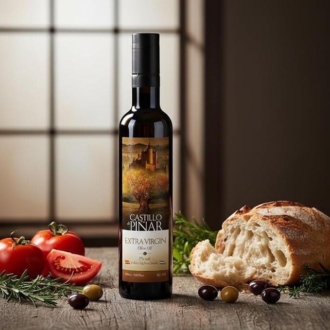 Castillo de Pinar First Cold Pressed Extra Virgin Olive Oil Picual Single-Variety 500ml Less Than 02% Acidity Gluten Free Non GMO