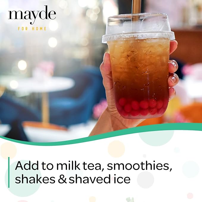 Mayde Popping Boba Pearls for Drinks Desserts &amp Breakfast Bowls (Yogurt Flavor 7 Pounds)