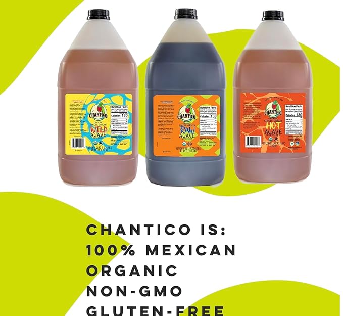 Chantico Agave Sweetener (Raw Agave 12.3 LB) Organic Natural Sugar Substitute with a Premium Food Taste - Stevia Alternative That Can Be Used For Baking