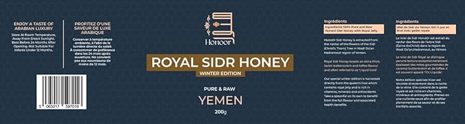 Honoor Premium Honey Bundle – Royal Sidr Honey 200g + Black Seed Honey 200g | Raw Unpasteurized Natural &amp Unfiltered