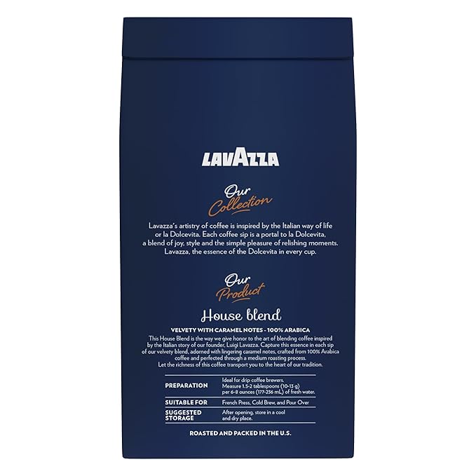 Lavazza Perfetto Ground Coffee Blend Dark Roast 20 Ounce Caramel flavor with Dark and Velvety Texture 100% Arabica (Pack of 2)