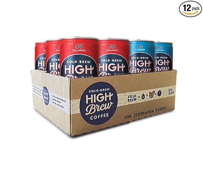 High Brew Coffee Cold Brew Double Espresso/Mexican Vanilla Red &amp Blue Variety Pack 8 Fl Oz Can (Pack of 12)