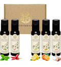 Infused Olive Oil Gift Sets - Organic Puglia Olive Oil Sampler Gift Set. Ideal for Italian and Edible Baskets. Gourmet Box for Food Lovers of 5 x 3.45 Fl.Oz.