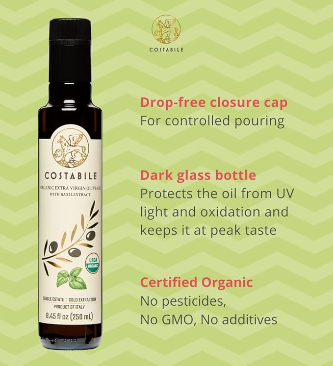 Lemon Orange &amp Basil infused olive oil. Fresh flavor to enhance your dishes - COSTABILE