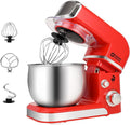 Stand Mixer Kitchen in the box 3.2Qt Small Electric Food Mixer6 Speeds Portable Lightweight Kitchen Mixer for Daily Use with Egg WhiskDough HookFlat Beater (Red)