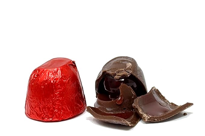 Milk Chocolate Cordial Cherries – Whole Cherries in Liquid Center Smooth Milk Chocolate Shell Individually Wrapped Gift Treat – 20 Pieces 10.44 oz