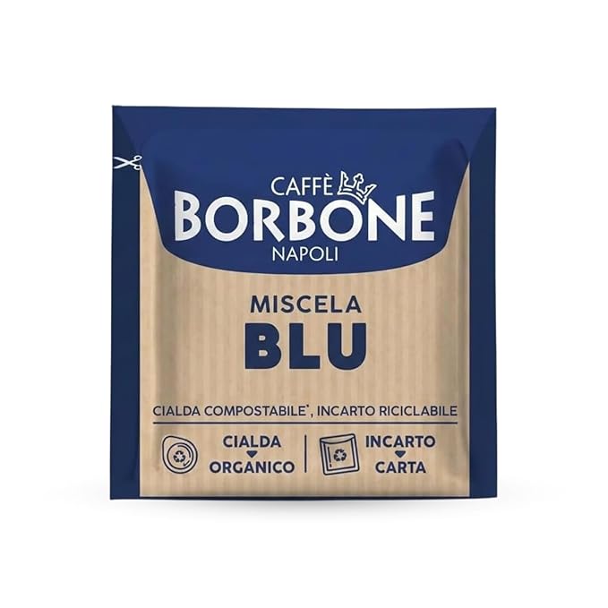 Caffè Borbone Espresso Paper Pods Blue Blend Balanced and Full-Bodied Medium Roast ESE Pods Authentic Italian Espresso - 50 Count