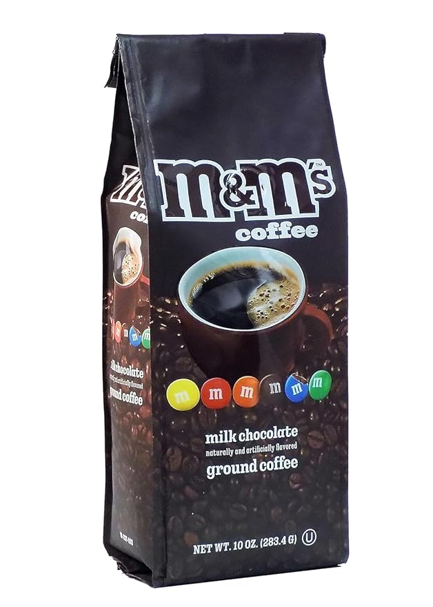 White Coffee M&ampM Milk Chocolate Flavored Medium Roast Ground Coffee - 10 Ounce (Pack of 6)