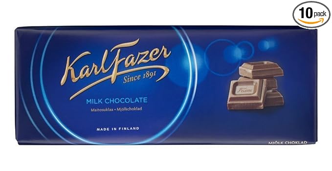 Karl Fazer Blue Original Finnish Milk Chocolate Bar 200g 10 pack