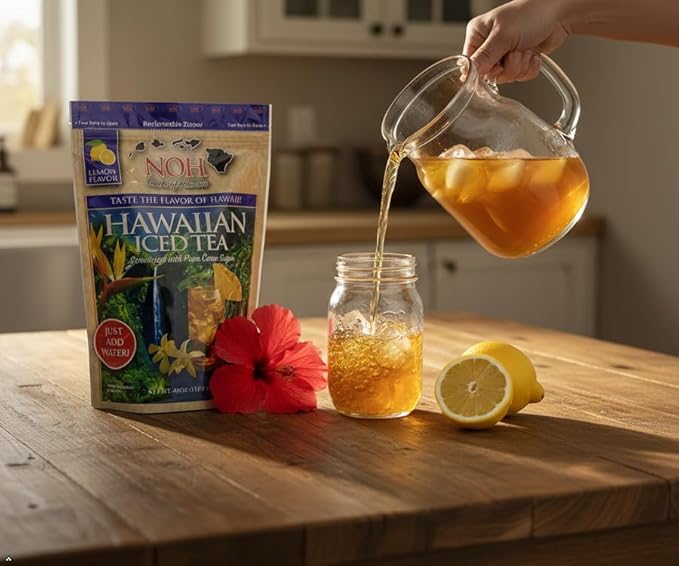 NOH Foods of Hawaii Sweet Tea Mix - 48oz (3lb) Zipper Bag | Just Add Water for Hawaii's Favorite Refreshment | Classic Luau Beverage Blend - Paradise in a Glass