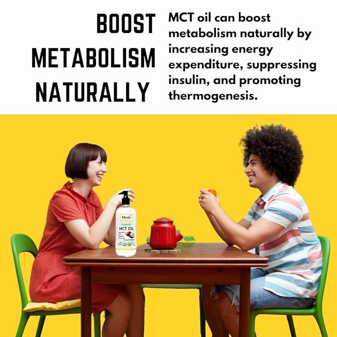 Made By Nature Organic MCT Oil 32 oz Pure MCTs from Coconuts C8 and C10 MCTs Keto Diet Friendly Use in Coffee High Bioavailability