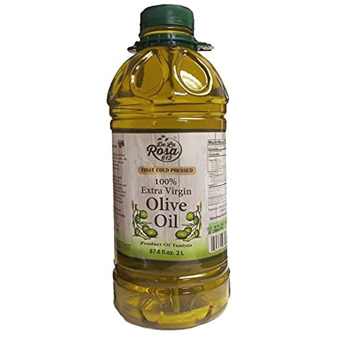 De La Rosa Extra Virgin Olive Oil First Cold Pressed Vegan Kosher Non-GMO &amp Gluten-Free Fruity &amp Full-Bodied Great for Salad Dressings &amp More Olive Oil Extra Virgin 2 Liter (Pack of