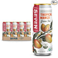 SevenTeas Tropical Mango Green Tea 16 OZ (Pack of 12 Cans) Organic Iced Tea