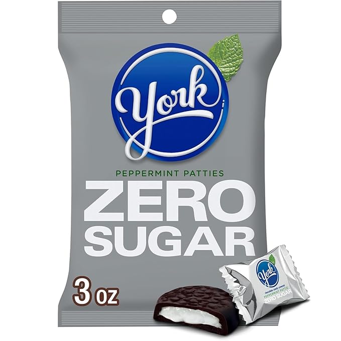 YORK Peppermint Patties Zero Sugar - Pack of 3 - Classic and Delicious Treats for the Whole Family - Great for Sharing - Individually Wrapped