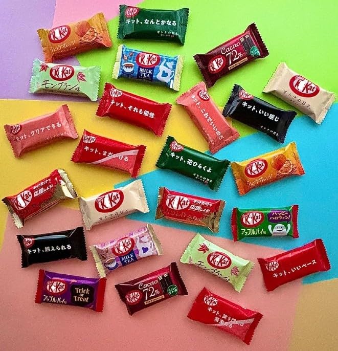 Konbini Japan - 24 Mini Japanese KitKat Chocolate Variety Pack Assortment (12 Flavors X2) Authentic Candy Snacks Wafer Sweets Gift - 24 Cute Small Size - Less Sugar Compared to Western Versions