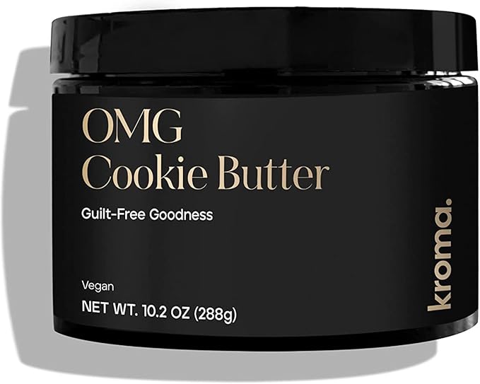 KROMA. OMG Cookie Butter (10.2 Oz) Gluten Free Vegan Snacks Nut Butter Spread Made with Raw Almond Butter Coconut Butter Chocho Plant Protein Powder Omega Rich Fats Dairy Free Protein Dessert