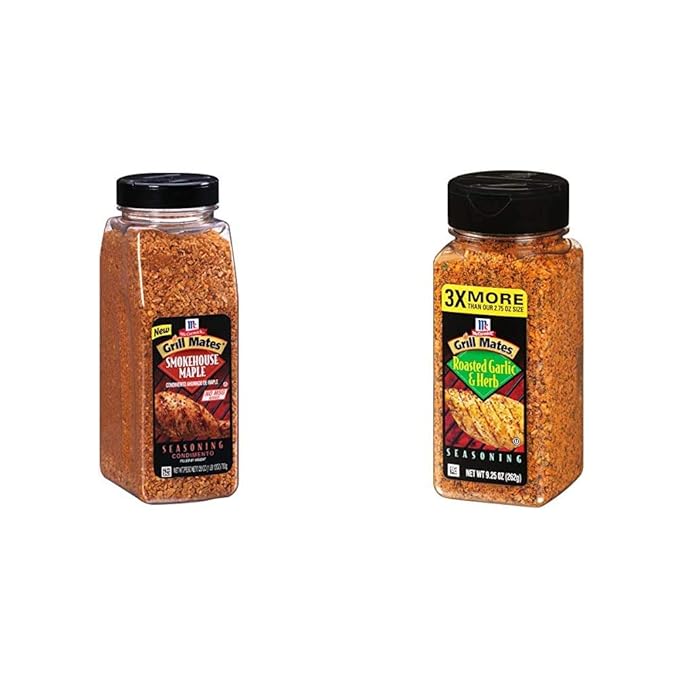McCormick Grill Mates Smokehouse Maple Seasoning 28 oz &amp Roasted Garlic &amp Herb Seasoning 9.25 Ounce (Pack of 1)