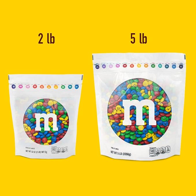 M&ampM’S WORLD Pre-Designed Customer Focus Milk Chocolate Candy-5lbs of Bulk Candy in Resealable Pack for Customer Thank You GiftsTrade ShowsBusiness MeetingsClient Thank You &amp Customer Apprec