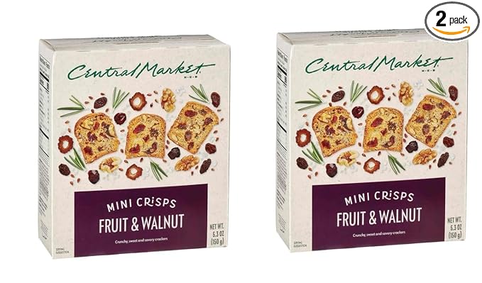 H-E-B Central Market Mini Crisps Crackers 5.3oz - 2 boxes (Fruit &amp Walnut)