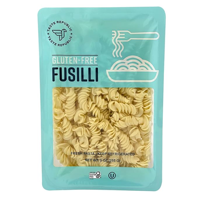 Gluten-Free Pasta Fusilli Fresh Brown Rice Noodles Cooks in Just 3 Minutes Kosher Taste Republic Frozen 9oz (6 pack)