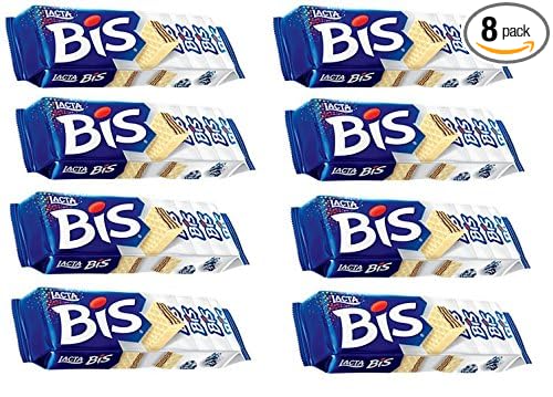 BIS Lacta Chocolate Branco Caixa c/ 20 unidades 126g - 8 Pack | White Chocolate Box w/ 20 units 4.4 oz - 8 Pack