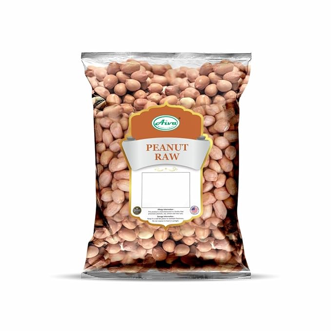 Aiva Raw Spanish Peanuts (10 LB Case) Bulk – Whole Unsalted Peanuts for Snacking Cooking and Baking | Product of USA | Spanish Premium Grade