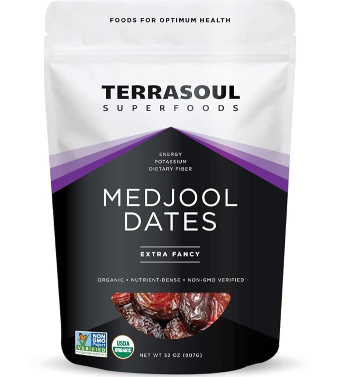 Terrasoul Superfoods Organic Medjool Dates 2 Lbs - Soft Chewy Texture | Sweet Caramel Flavor | Farm Fresh