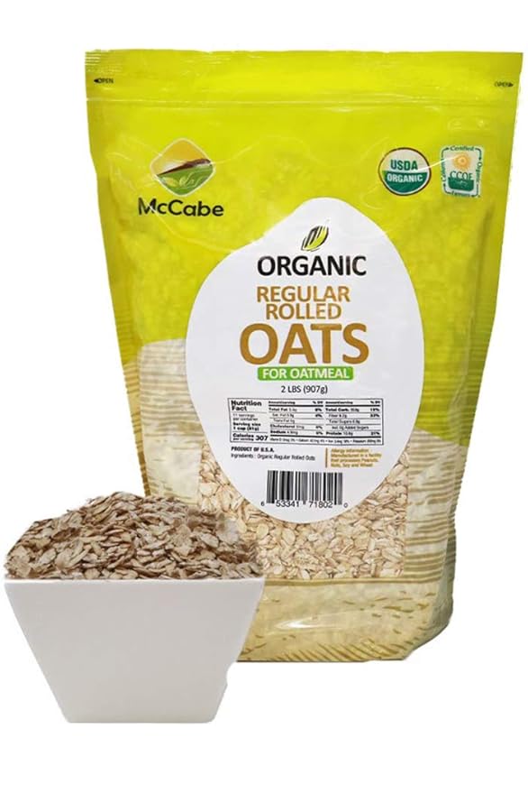 McCabe's Organic Oat Delight: Whole Oats Groats &amp Regular Rolled Oats - Pure USDA &amp CCOF Certified Goodness from the Heart of USA