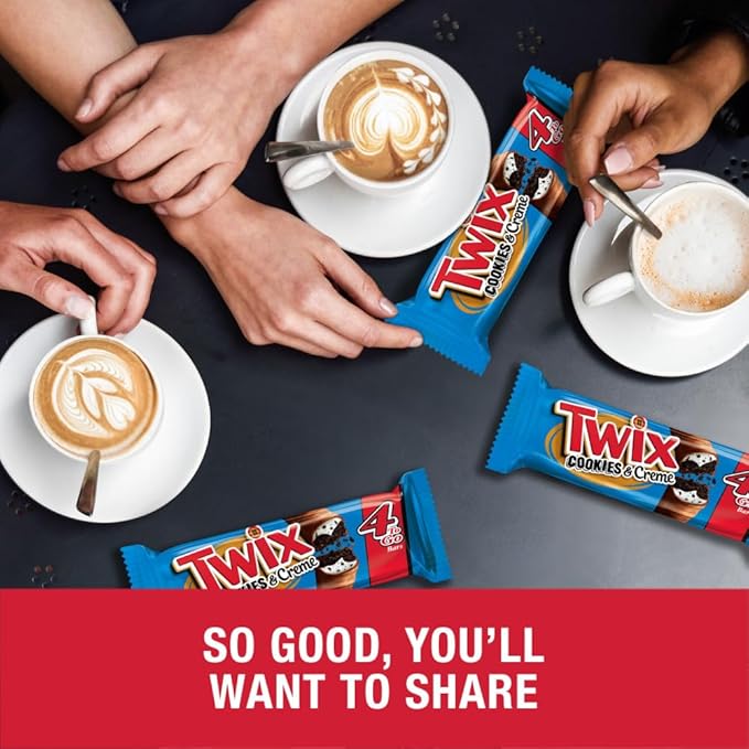 TWIX Cookies &amp Creme Chocolate Cookie Bar Candy 4 To Go Size 2.87-Ounce (Pack of 20)