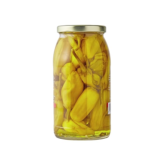 DeLallo Hot Greek Pepperoncini Whole Peppers 25.5 oz Jar Spicy Zesty Flavor Pickled Vegetables for Sandwiches and Snacking Non-GMO Kosher (6 Pack)