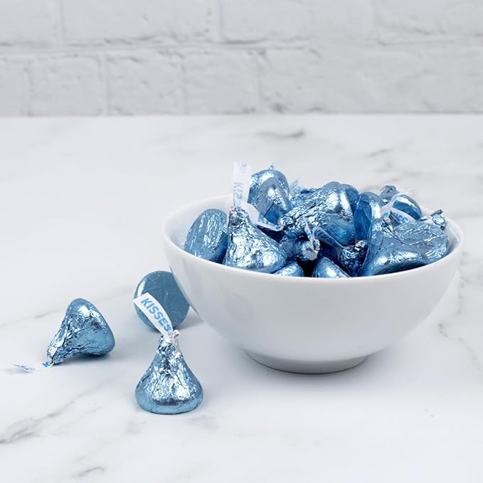 90c Pcs Light Blue Candy Kisses - Milk Chocolate (Approx. 90 pcs)