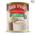 Caffe D’Vita Irish Cream Cappuccino Mix - Irish Cream Coffee Irish Coffee Gluten Free No Cholesterol No Hydrogenated Oils No Trans Fat 99% Caffeine Free Instant Coffee - 16 Oz Can 6-Pack