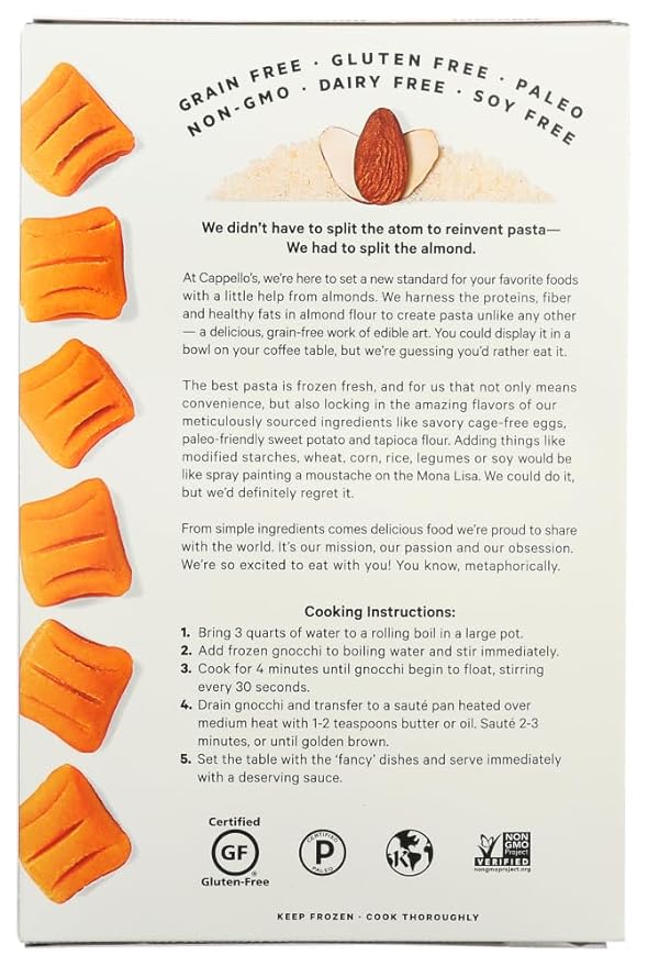 Cappellos Grain Free Sweet Potato Gnocchi 10.5 Ounce -- 6 per case.