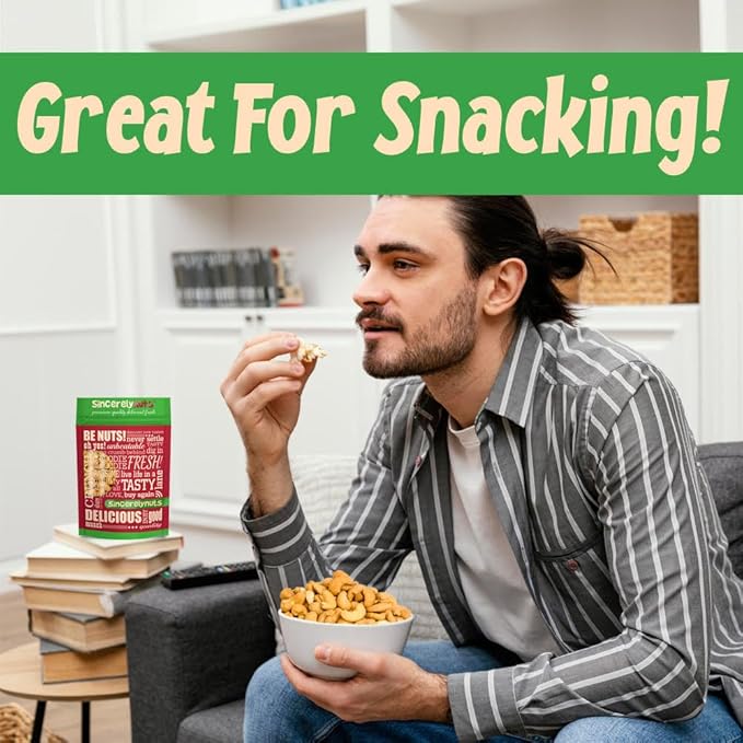 Sincerely Nuts – Large Jumbo Cashews Roasted and Salted | Five Lb. Bag | Deluxe Kosher Snack Food | Healthy Source of Protein &amp Nutritional Content | Gourmet Quality Vegan Nut