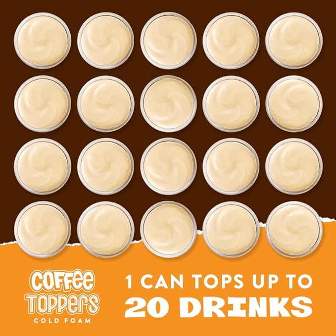 Coffee Toppers Cold Foam Salted Caramel 15 Ounce (Pack of 3) Be Your Own Barista Kosher