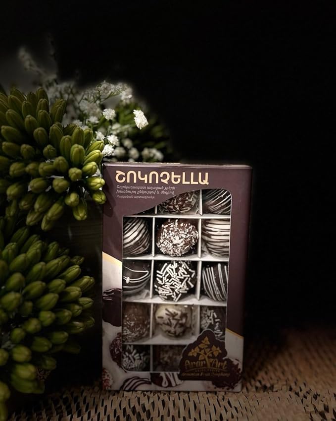 CHOCOCHELLA (12.3oz) – Premium Armenian Gourmet Delights | Walnuts &amp Dried Fruits Coated in Dark White &amp Milk Chocolate | 100% Natural No Added Sugar | Handcrafted Gift Box | Healthy &amp D