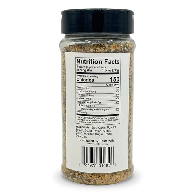 Taste Valley Barbecue A.P. Seasoning All-Purpose BBQ Rub for Pork Beef Chicken &amp Vegetables 14 oz