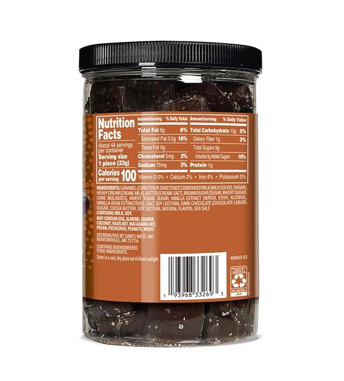 Member Marks Dark Chocolate Soft Sea Salt Caramels 36 oz.