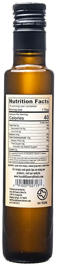 Peach Balsamic Vinegar - Gourmet Barrel Aged Infused Balsamic Vinegar - Great for Dressing Dipping Glazing - No Artificial Flavors or Added Sugar - Made in Texas (8.5 oz 2 Pack)