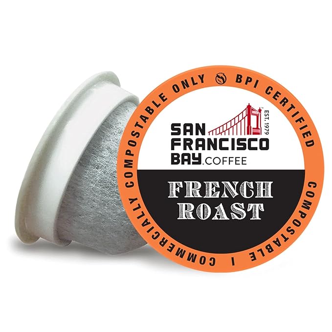 San Francisco Bay Compostable Coffee Pods - French Roast (12 Ct) K Cup Compatible including Keurig 2.0 Dark Roast